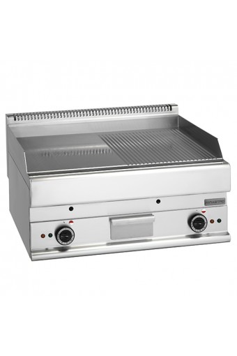 fry top elettrico da banco, piastra 2/3 liscia e 1/3 rigata
