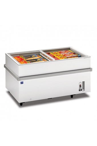 Isola congelatore professionale a pozzo supermercato con coperchi scorrevoli in vetro, 459 lt. temp.-18°C/-28°C