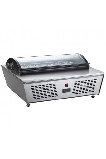 Vetrina gelato professionale da banco, cap. 8x GN1/6