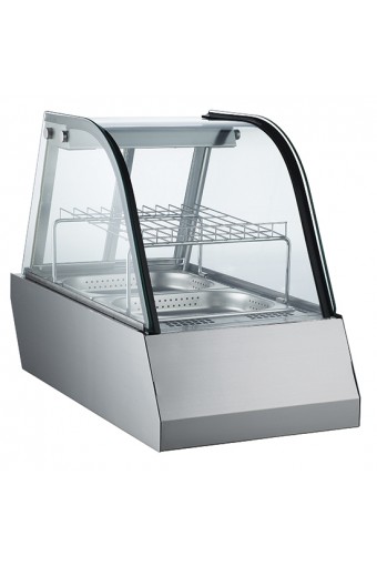 Espositore caldo da banco professionale con portine scorrevoli L=450mm