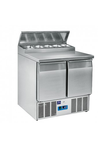 Banco di preparazione refrigerato professionale 2 porte gn 1/1 capacità vani 260 litri temperatura +2 °c/+10 °c