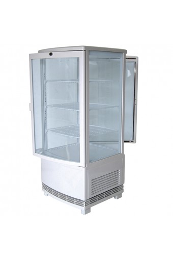 Vetrina refrigerata professionale 3 ripiani, 86 litri, colore bianco porte battenti passanti su du lati