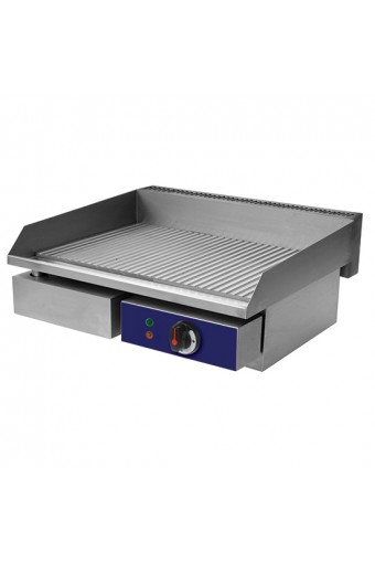 Fry top elettrico professionale 1 zona, piastra rigata da banco
