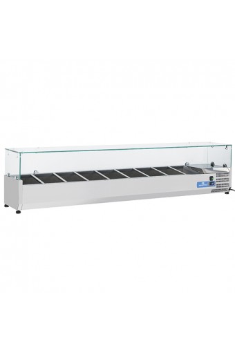 Vetrina portabacinelle refrigerata per incredienti 3 per bacinelle L. 2000 mm - Cap. 10x GN1/4