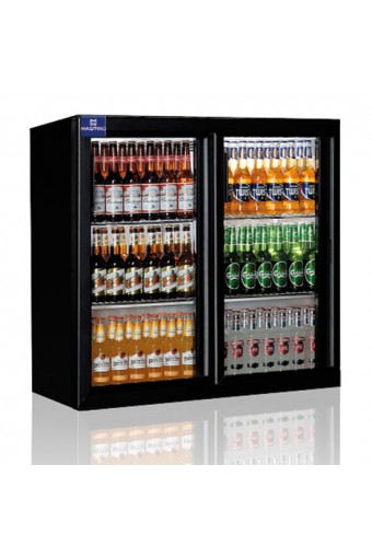 Vetrina refrigerata sottobanco back bar per bottiglie 2 porte battente, Cap 208 litri , 4 griglie +1/+10 °C
