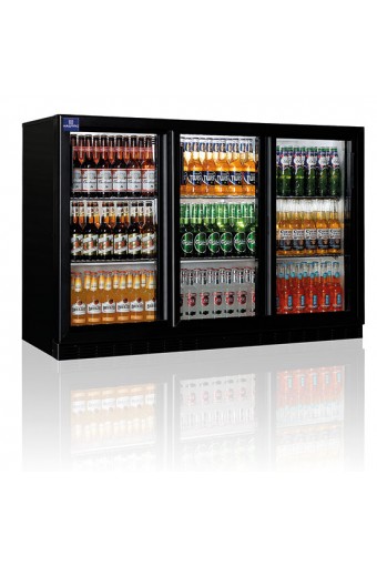 Vetrina refrigerata sottobanco back bar per bottiglie 3 porte battente, Cap. 330 litri, 6 griglie +1/+10 °C