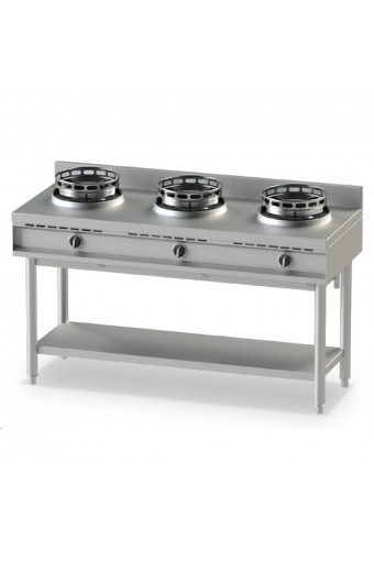 Cucina cinese wok a gas su base 3 fuochi da 13 kw per ...