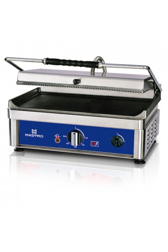 Griglia a contatto con piastre in ghisa rigate, piastra inferiore 450x250 mm