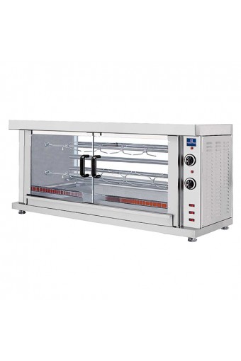 Girarrosto elettrico con illuminazione, 2 spiedi per 8-10 polli