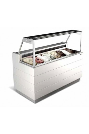 Vetrina gelato ventilata BAROCCO, capacità 10x5 litri -18°/-22°C 1980x685mm