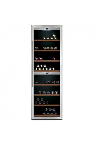 Espositore refrigerato professionale per vini ventilato 2 vani capacità 160 bottiglie 0,7 lt. temp. +5 °c/+22 °c