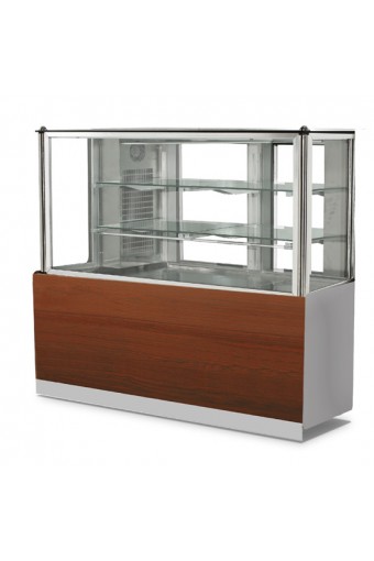 Espositore refrigerato ventilato con 2 ripiani e vetro retto, +0°/+8°C