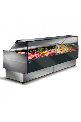 Banco Vetrina espositiva alimentari refrigerato ventilato temperatura di esercizio 0°/+4°C 2000x1140mm