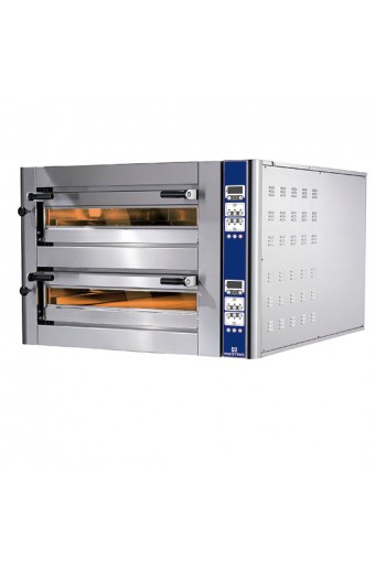 Robusto forno elettrico con facciata e camera di cottura in acciaio inox