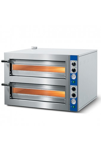 forno pizza elettrico da 4+4 pizze ø 350 mm, controllo meccanico