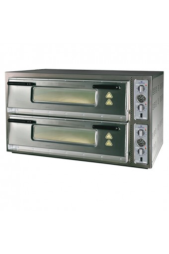 Forno pizza elettrico da 6+6 pizze ø30 cm, controllo meccanico