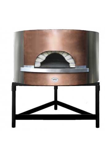 Forno pizza a legna coibentato, platea ø 130 cm, capacità 6/7 pizze