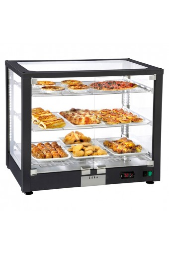 vetrinetta calda da banco a 3 livelli con porte battenti, +20°/+90°C