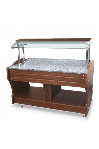buffet neutro a isola con piano in granito, 4x GN 1/1, cappa non abbassabile