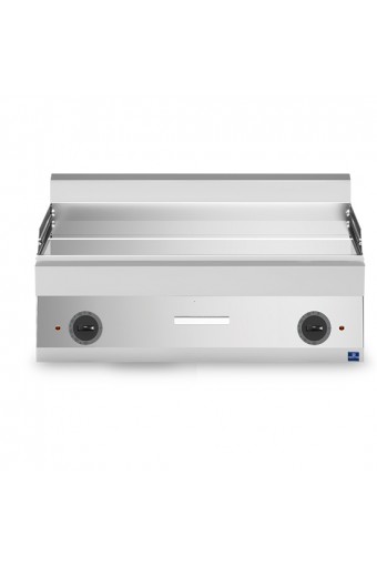 Fry top elettrico da banco, piastra cromata liscia