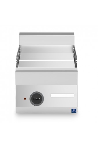 Fry top elettrico da banco, piastra cromata liscia