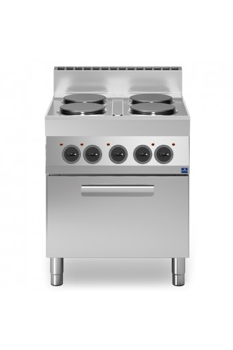Cucina elettrica, 4 piastre, 1 forno elettrico a convezione