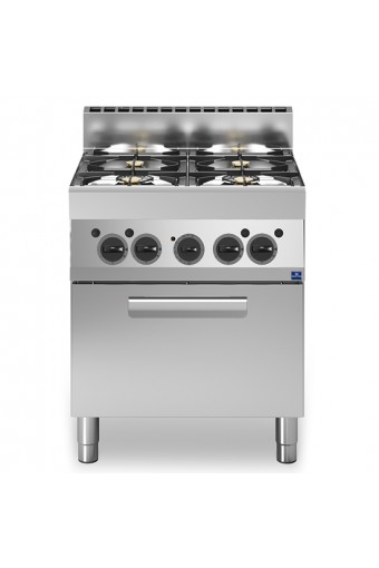 Cucina a gas, 4 fuochi, 1 forno elettrico a convezione