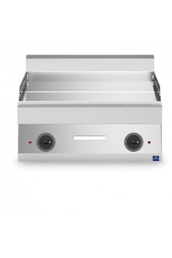 Fry top elettrico da banco, piastra cromata liscia
