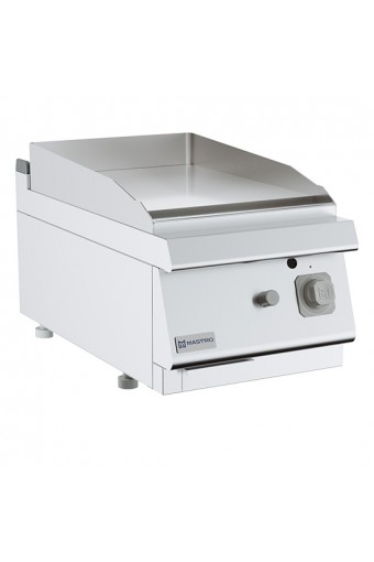 Fry-top a gas da banco, piastra liscia cromata 400x730mm