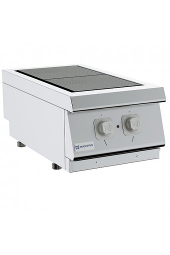 Piano di cottura elettrico da banco con 2 piastre ribaltibili ciascuna da 3 kW
