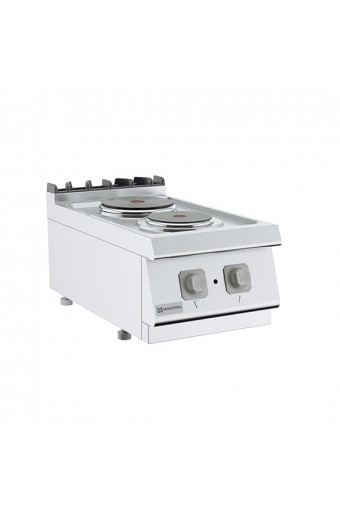 Piano di cottura elettrico da banco, 2 piastre tonde