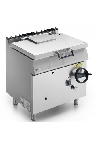 Brasiera ribaltabile a gas, capacità 60 litri, vasca inox