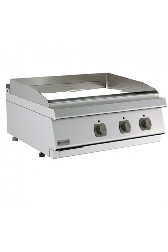 Fry-top elettrico da banco, piastra liscia cromata 800x730mm