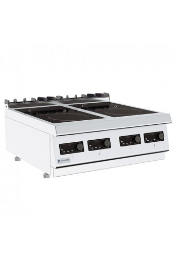 Piano di cottura a induzione da banco, 4 zone di cottura ciascuna 3,5 kW