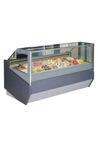 Vetrina gelato ventilata SAMIRA-VISION, capacità 12x5 litri -18°/-22°C 1230x1170mm
