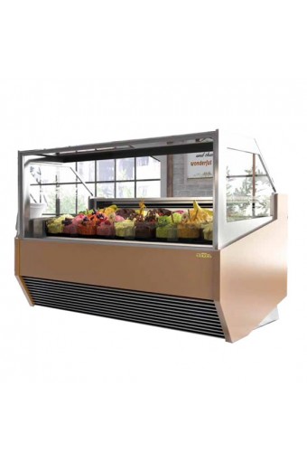 Vetrina gelato ventilata SAMIRA, capacità 16x5 litri -18°/-22°C 1565x1137mm