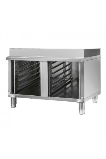 Supporto con guide per forni elettrici e gas convezione da 6x e 10x GN 1/1, chiuso su 3 lati