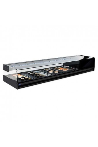 Vetrina refrigerata sushi 4x GN 1/3 con illuminazione LED, +1°/+5°C
