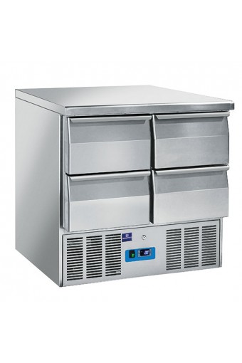 tavolo di preparazione refrigerato con 4 cassetti, +0°/+8°C