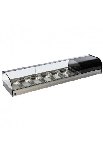 Vetrinetta tapas refrigerata, 6x GN1/3 altezza 40 mm.