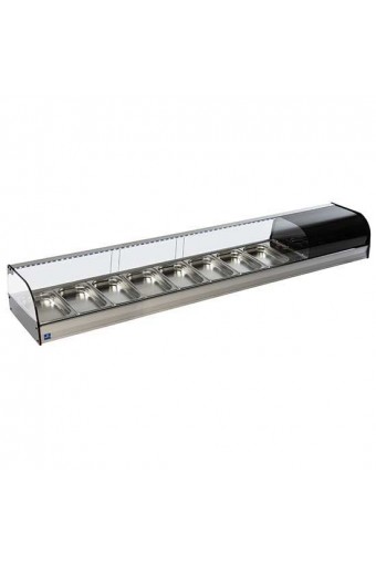 Vetrinetta tapas refrigerata, 8x GN1/3 altezza 40 mm.
