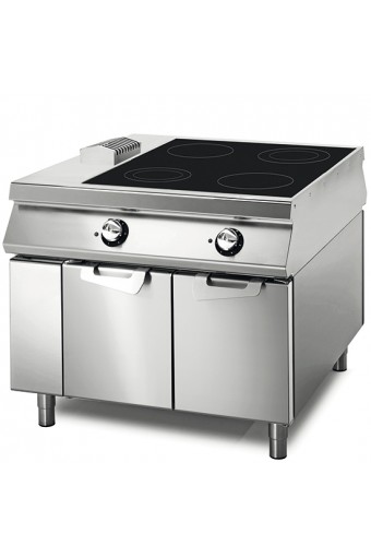 Cucina induzione da 4 piastre su vano con porte, comandi 2 lati