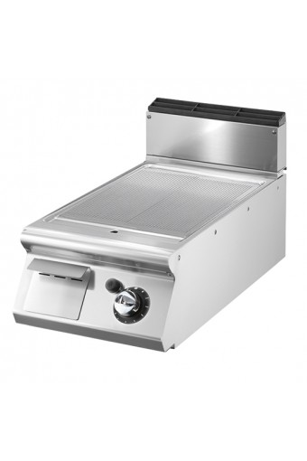 Fry-top gas con piano stampato piastra rigata da banco