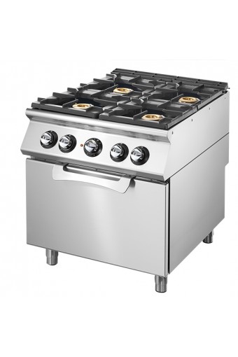 Cucina a gas su forno elettrico statico GN 2/1, 4 bruciatori
