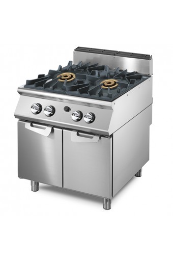 Cucina a gas con 2 bruciatori da 16 kW su vano con porte