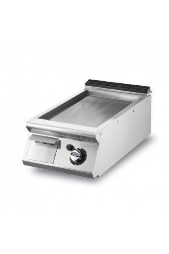 Fry-top gas versione top, piastra liscia cromata