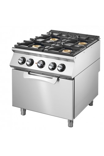 Cucina a gas su forno elettrico statico GN 2/1, 4 bruciatori