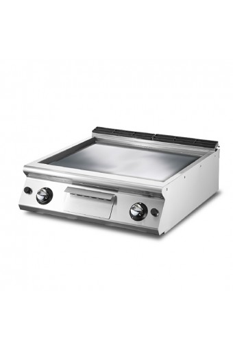 Fry-top gas versione top, piastra liscia cromata