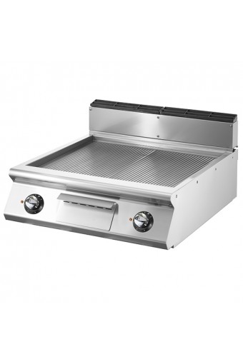 Fry-top elettrico versione top, piastra rigata