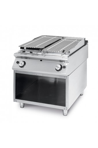 Griglia in pietra lavica gas, zona di cottura in ghisa, carne/pesce